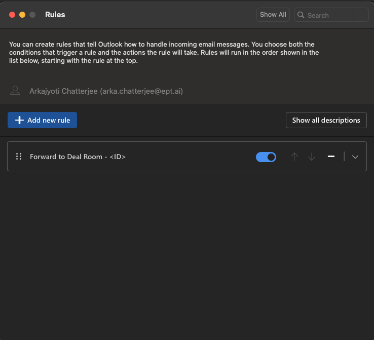 Created rules screen