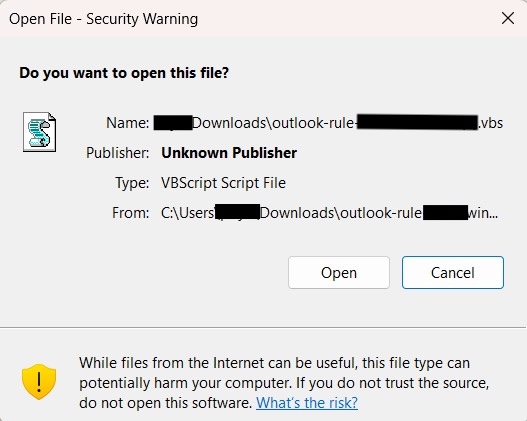 Windows confirmation