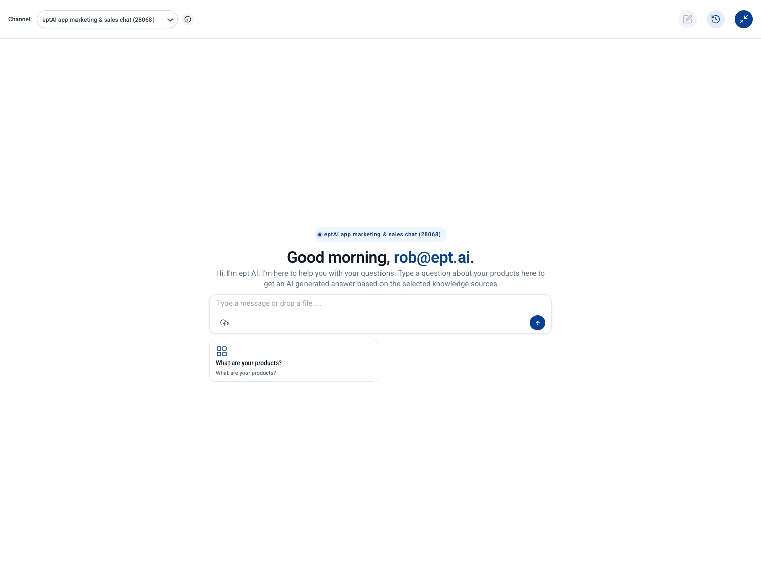 Maximized full-screen AI Chat workspace